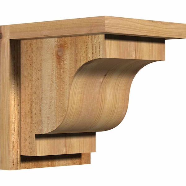 Ekena Millwork Newport Rough Sawn Corbel w/Backplate, Western Red Cedar, 8"W x 10"D x 10"H COR08X10X10NEW01RWR - main